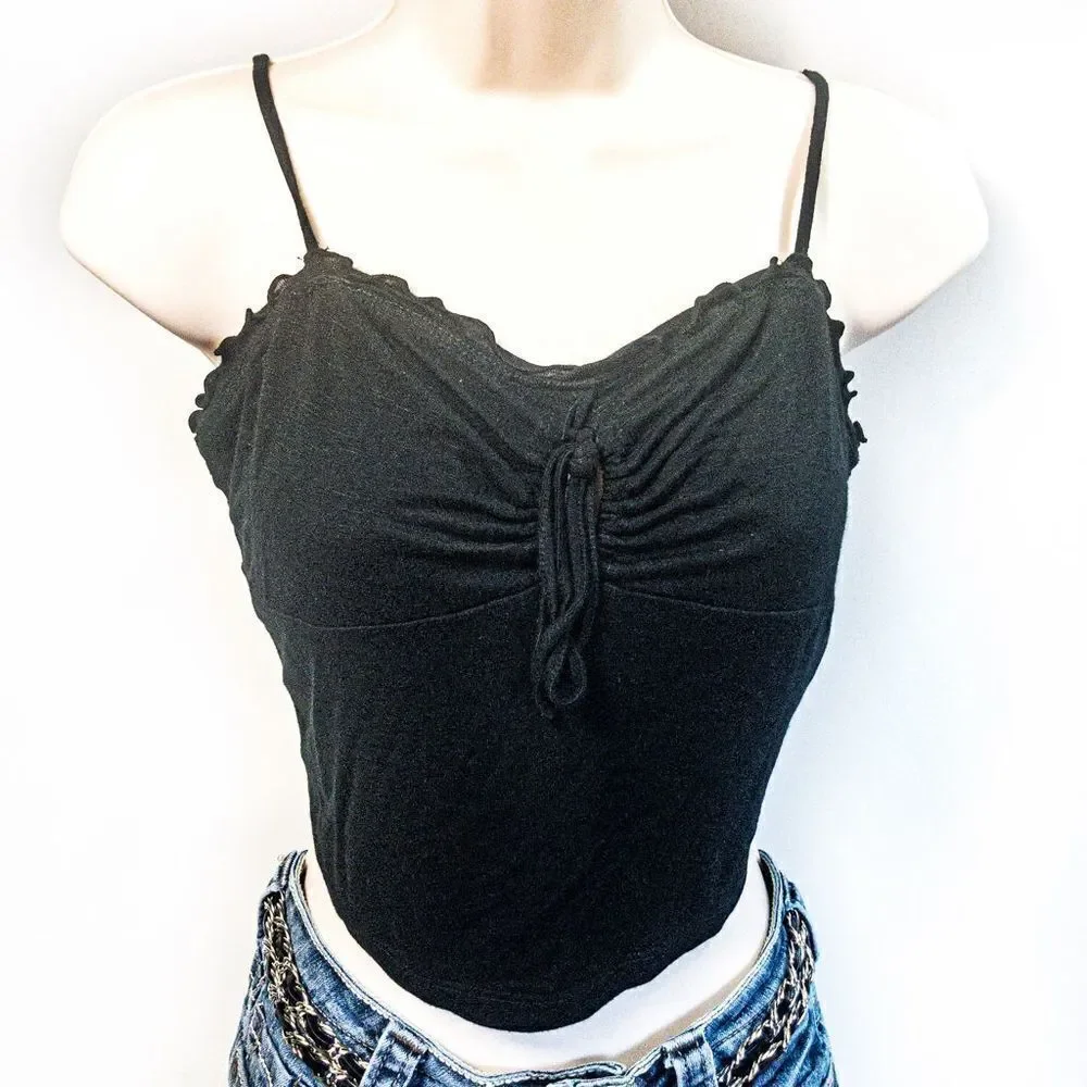 Two Pieces - Black Cropped Cami Sz M/S & Truce Daisy Dukes Jean Shorts Sz 3